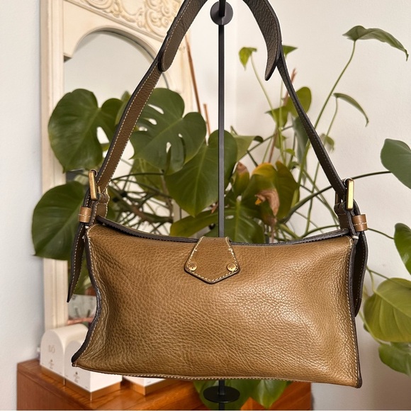 Y2K Rare Mulberry olive green Leather Shoulder Bag - Picture 4 of 10